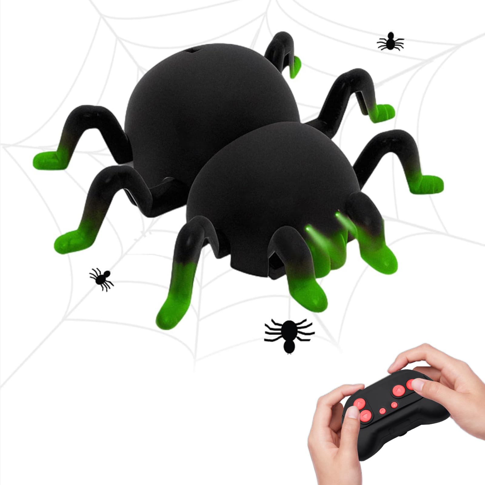OBEST Ferngesteuerte Spinne Spielzeug mit Wandkletterfunktion, Wand und Boden Dual-Mode Halloween Spinnen mit 360°Rotation, Streich Spielzeug für Mädchen Jungen Party Halloween Weihnachten, Geschenk