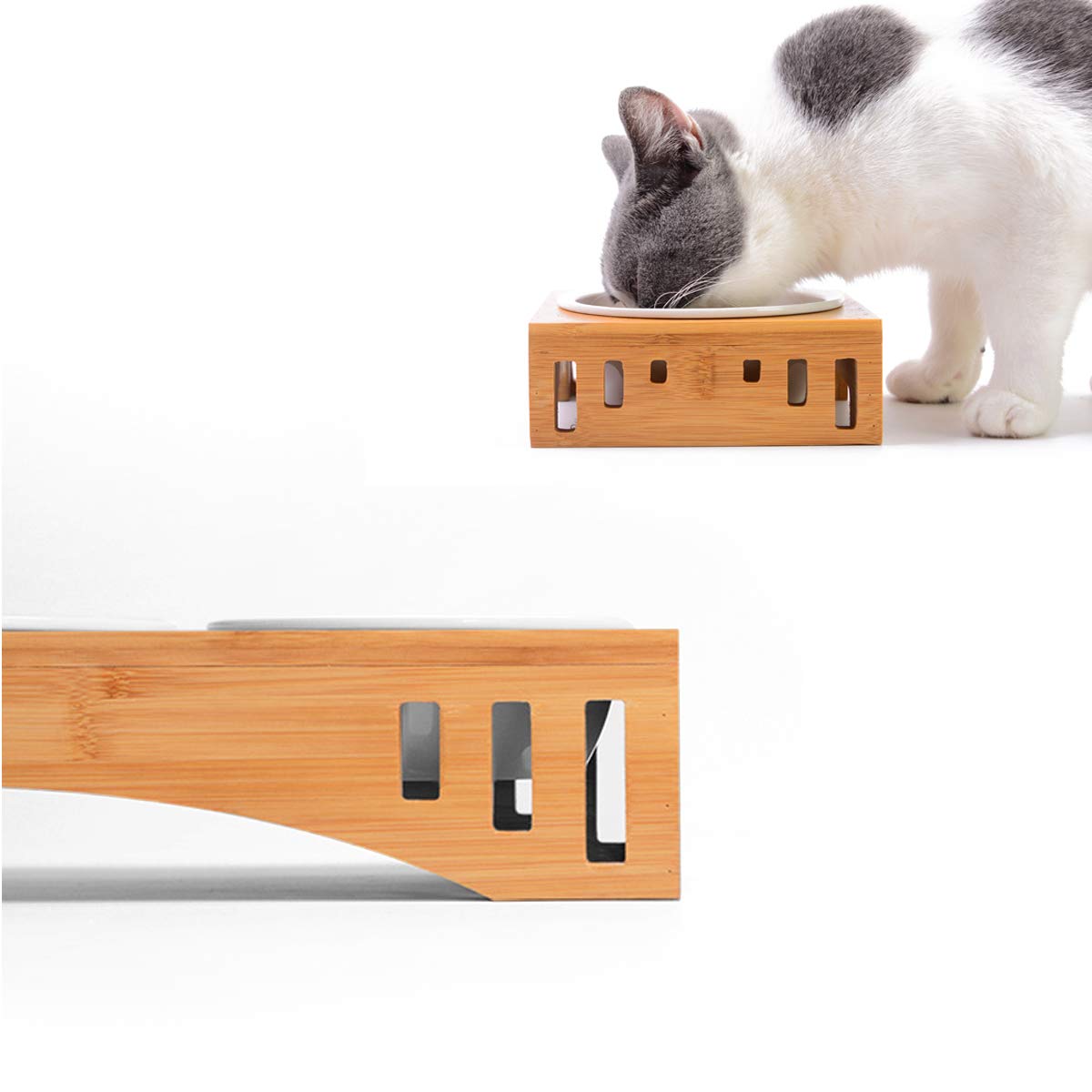 PETCUTE Katzen futternapf katzennäpfe Keramik katzennapf Doppel fressnapf für Katzen