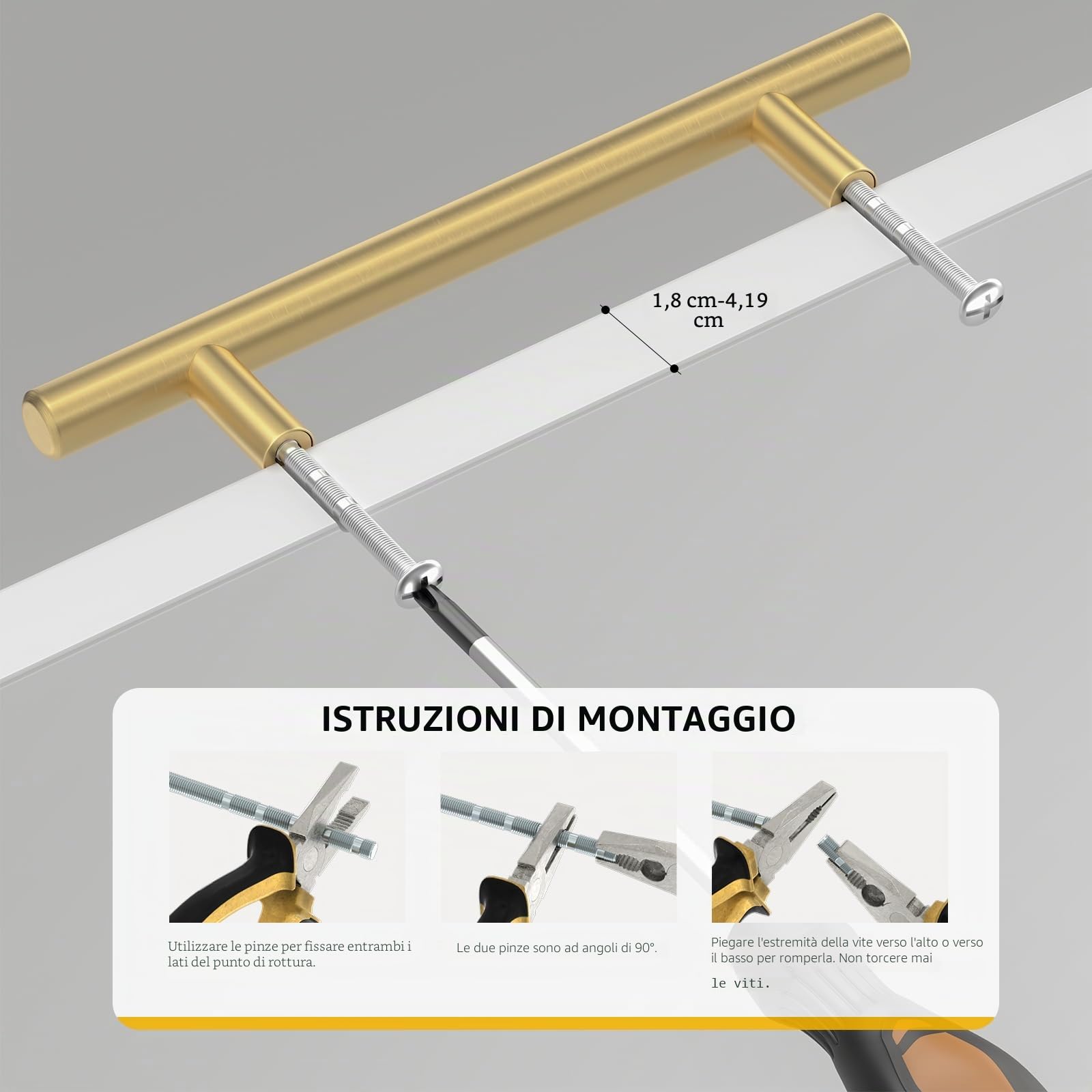 goldenwarm - 15 maniglie per mobili/armadi/porte/pensili della cucina, in acciaio inox, color oro, 160 mm