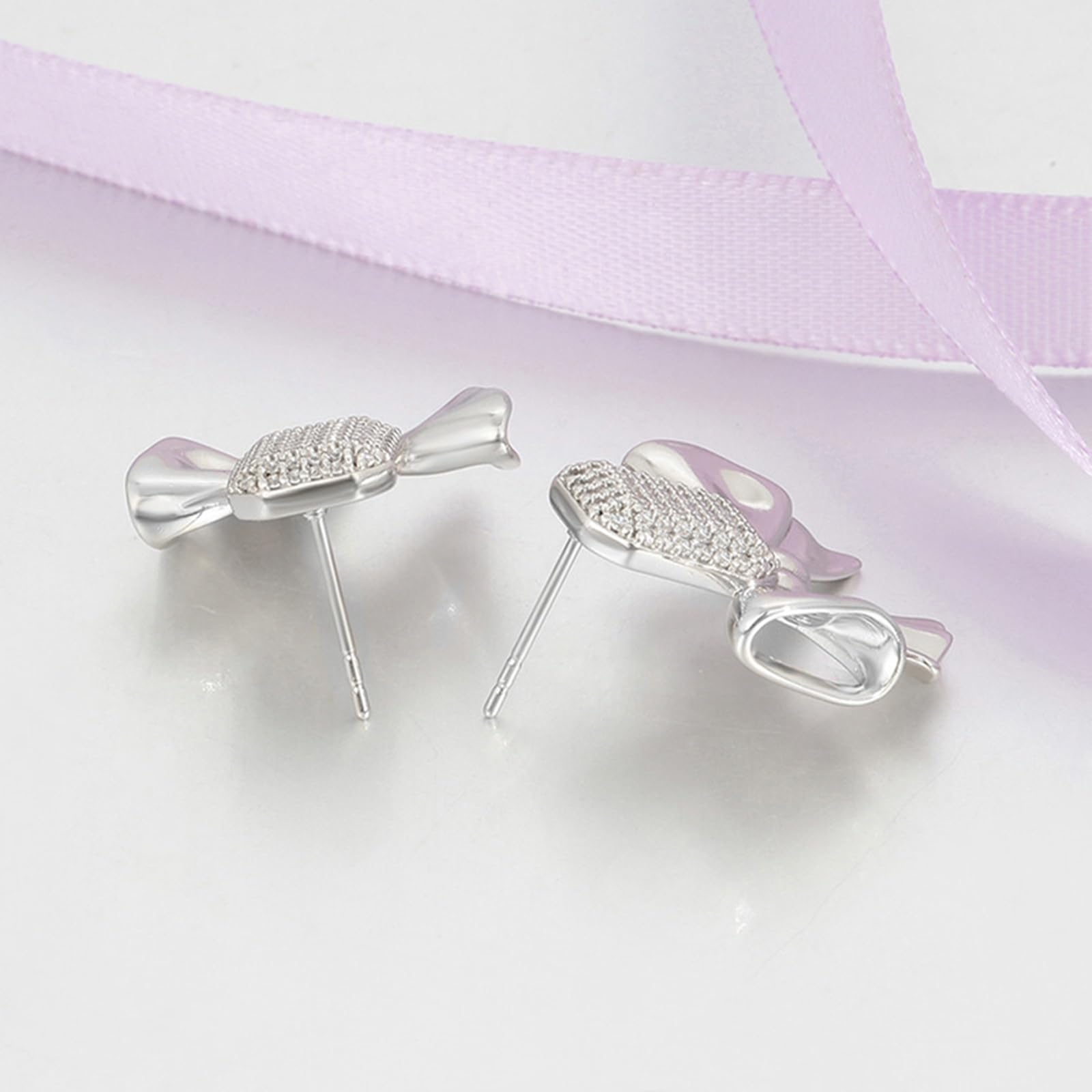 Pendientes de oro blanco/platino 950 para mujer