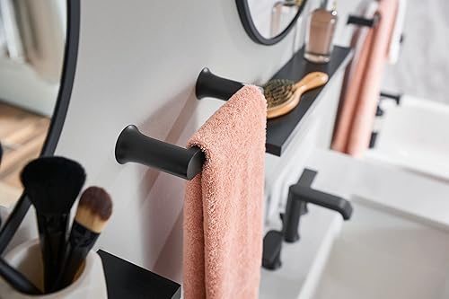 Miniatura 6 de Moen Genta BH3886BL - Toallero para bata o toallero individual moderno negro mate (BH3803BL) y barra de toalla de mano de 6.8 pulgadas de longitud