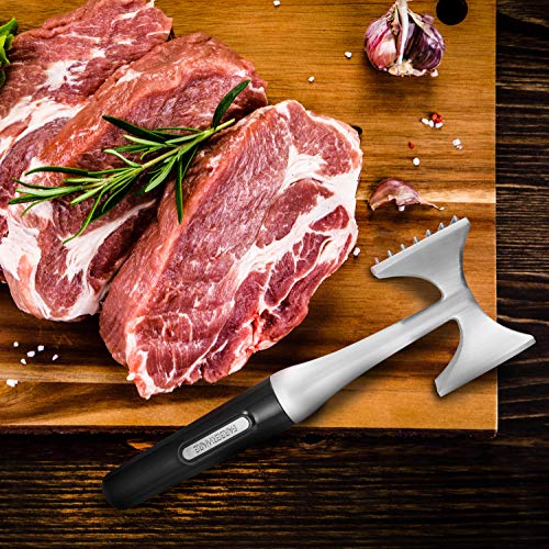 Farberware Professional Dual-Sided Rigid and Texture Stainless Steel Meat Tenderizer with Comfort Grip Handle, Great for Pounding Meat, Shellfish, Nuts, Dishwasher Safe, Black - image 2