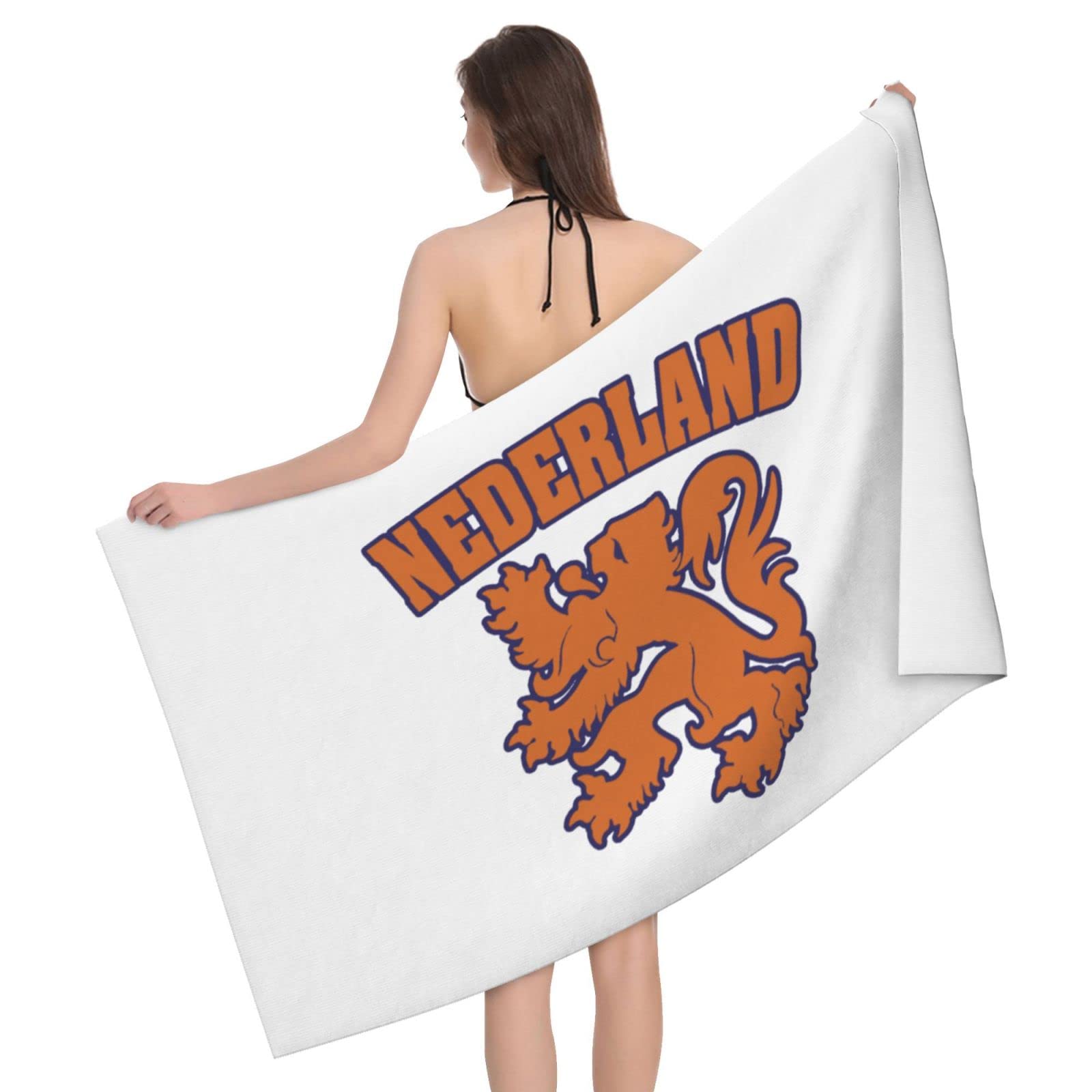 LSRCPD Beach Towels Netherlands Flag Lion Dutch Pride Swim Bath Pool Camping For Women Adults 80X130Cm