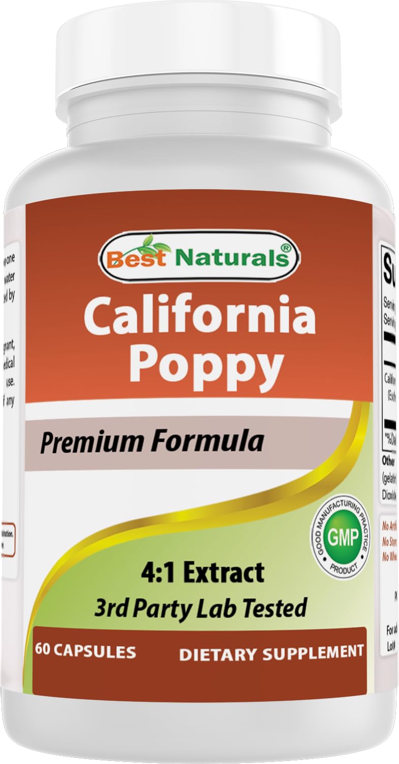 Best Naturals California Poppy 4:1 Extract- 60 Capsules 60 Count (Pack of 1)