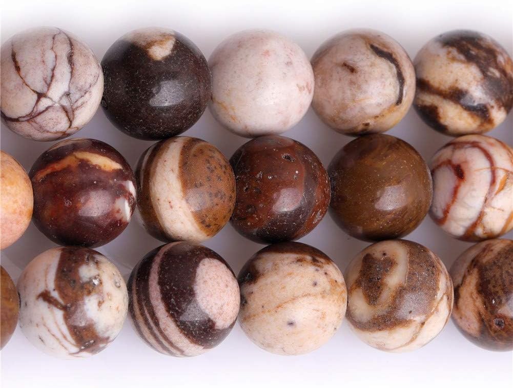 GEM-Inside Natural 10mm Australia Zebra Jasper Round Gemstone Semi Precious Loose Beads for Jewellery Making 15'' - Image 5