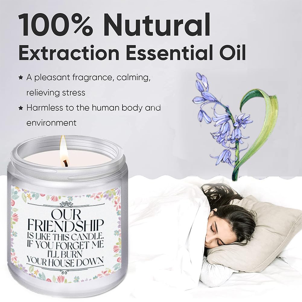 Candela Profumata All'aroma Wild Bluebell, Cera Di Soia 100% Naturale, 220g, 50 Ore Di Durata, Regalo Divertente Per Migliore Amica Con Frase Ironica