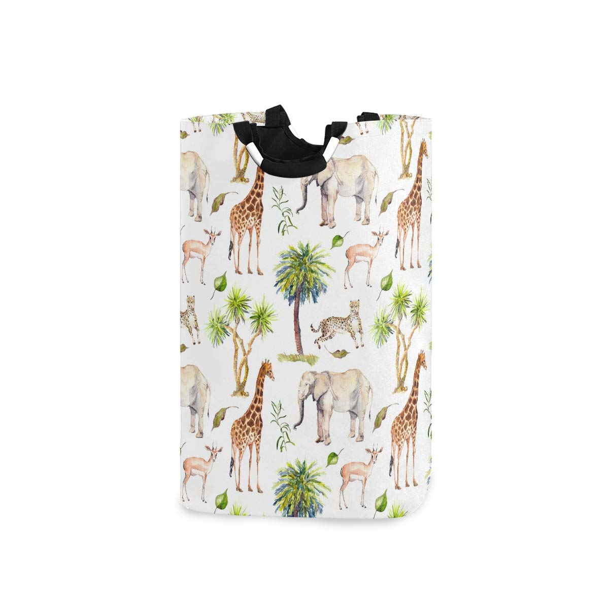 Mnsruu Pattern 1 Animal Elephant Giraffe Laundry Basket Collapsible Laundry Hamper With Handle Foldable Laundry Bin