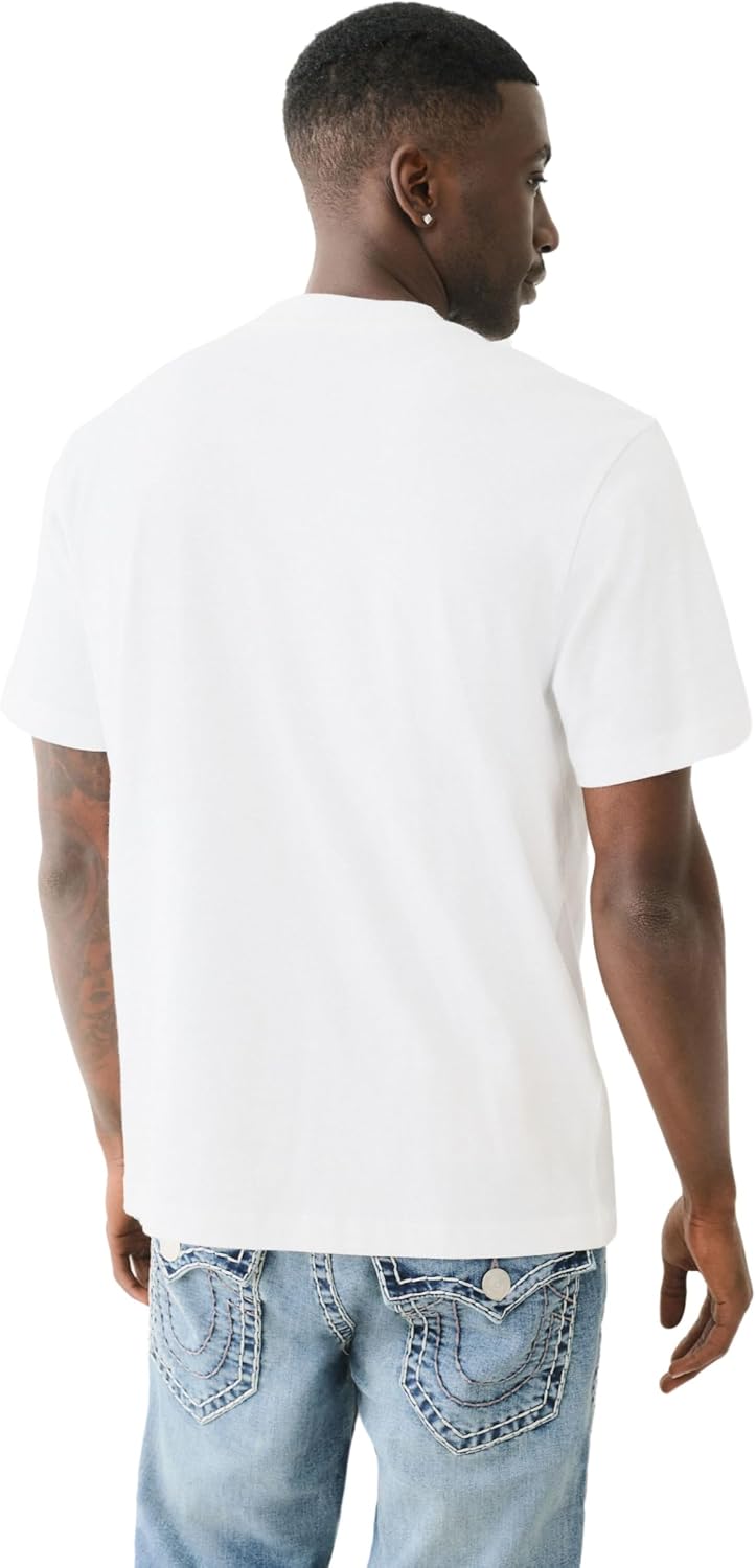 True Religion Men's Short Sleeve Reflective Arch Tee – Modern Fit with Eye-Catching Reflective