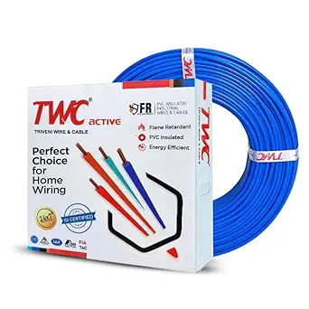 Active Single Core Electrical Wire |Blue, 45 Meter, 0.75 SQ.MM. |PVC electrical insulated copper wire | Cable for Domestic & Industrial Connection purpose | Flame Resistant |
