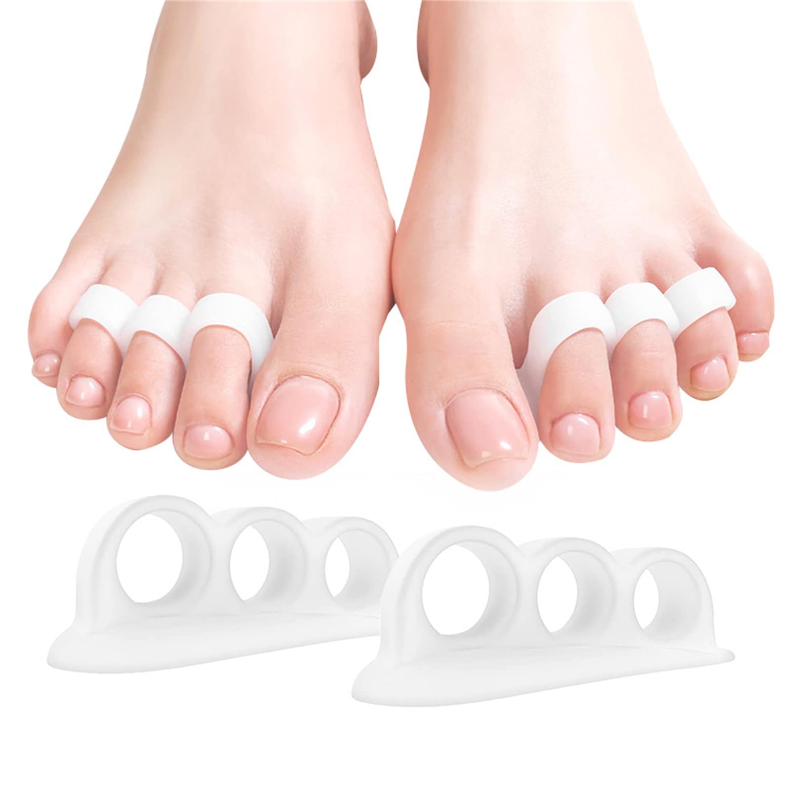 4 x silikonowe żelowe separatory palców hallux valgus ochraniacze na przednią część stopy