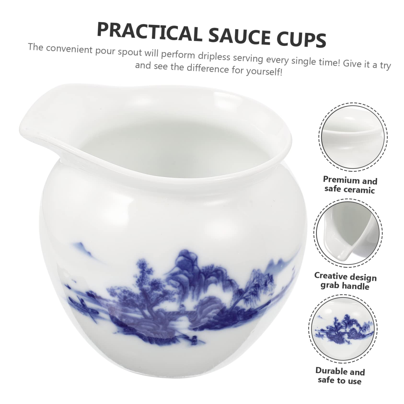 Ciieeo Milk Dispenser Gravy Boat Stand Sauce Boat Cup for Restaurant Catering