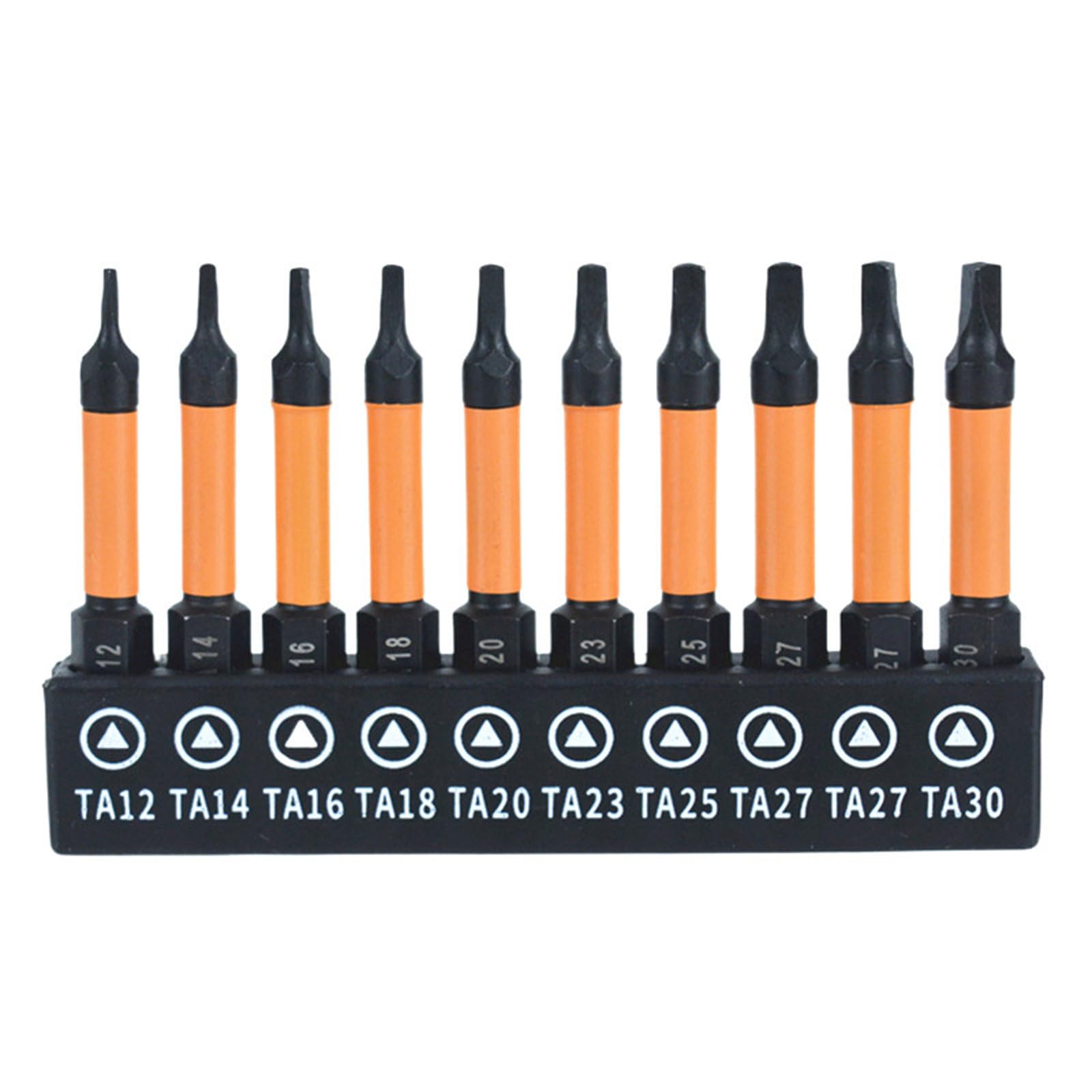 Msioytog Yellow 10Pieces Ergonomic Screwdriver Triangular Bit Nonslip Designs For Accurate Operate Suitable For Multiple Use Tool Handle Screwdriver