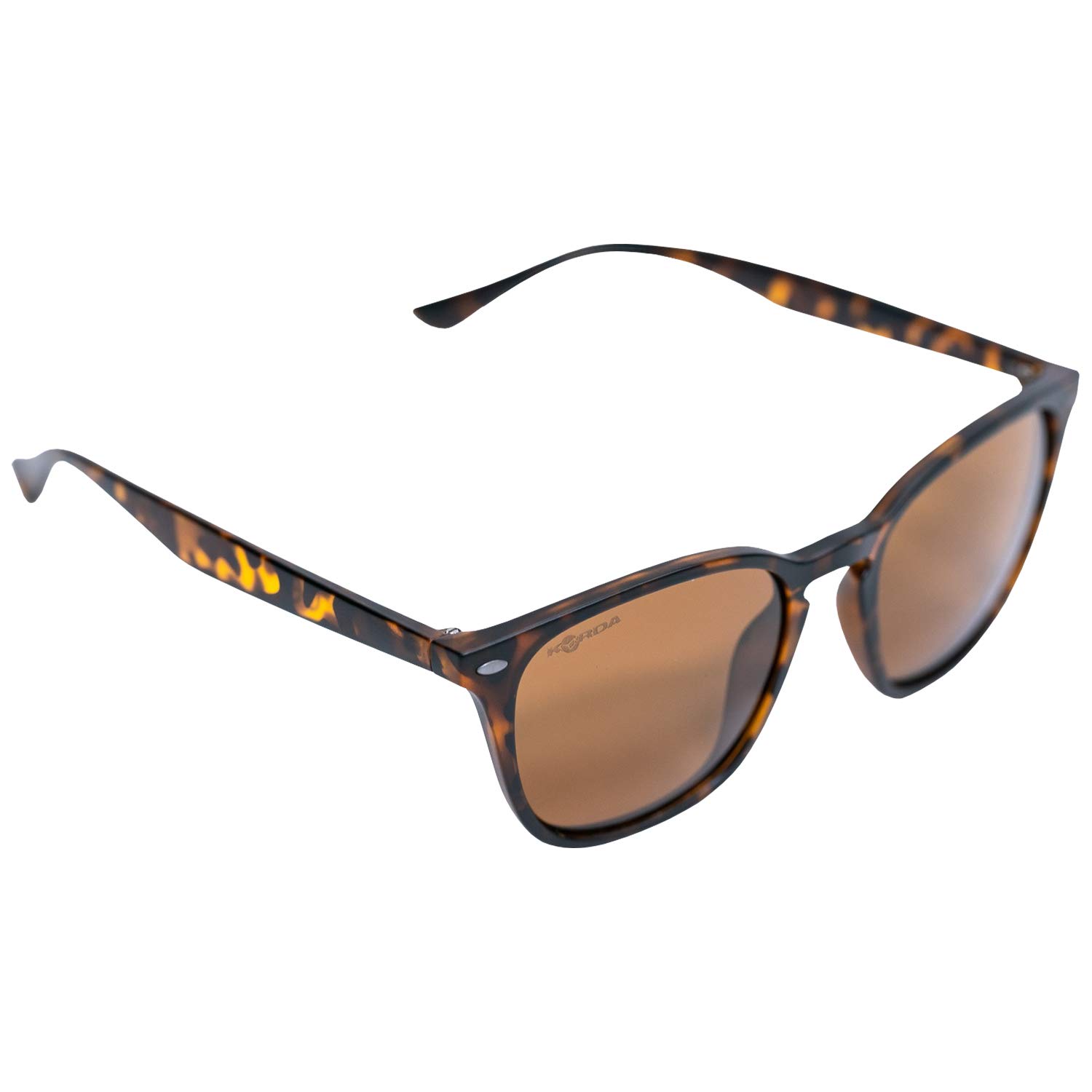 Korda Shoreditch Matt Schildpatt Sonnenbrille mit Braunen Polarisierten Gläsern, Stylische Angelbrille für Klare Sicht auf Wasseroberflächen und Fischbeobachtung