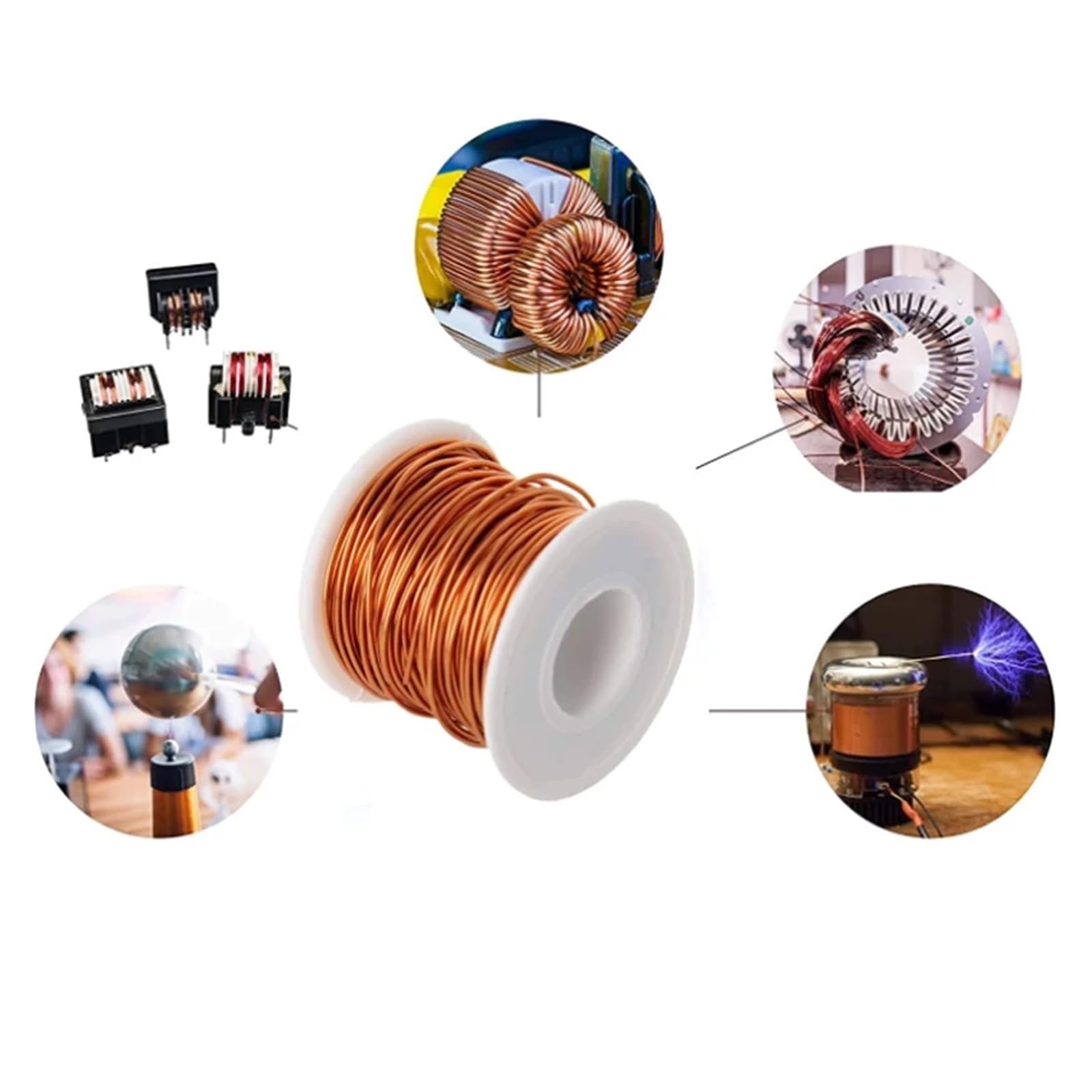 1-3 rolki drutu miedzianego lakierowanego 0,06 mm - 1,2, kabel miedziany, drut magnetyczny, emaliowany, cewka nawojowa(0.9mm 10m,3Rolls)