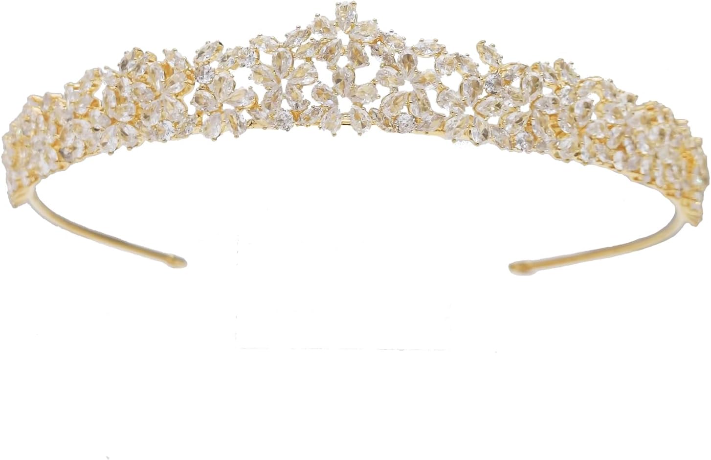 QXMYOO Sparkly Small Zircon Wedding Crowns and Tiaras for Women Cubic Zirconia Quinceanera Crown Sweet 16 Tiara Little Silver Gold Headband Crystal Headpieces Coronas Para 15 Anos Quinceaneras 2023