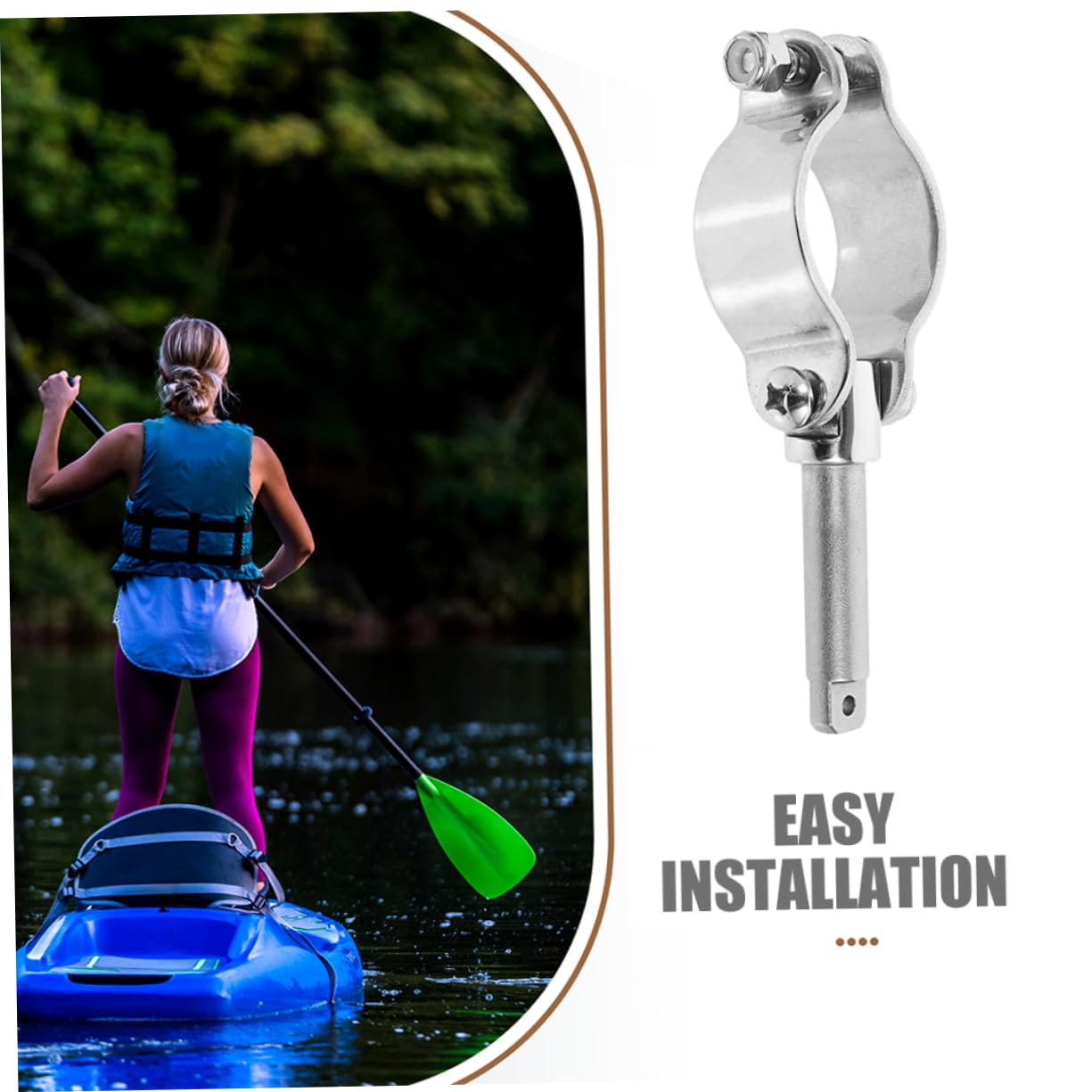 iplusmile Edelstahl 316 Paddelhalterung für Bootspaddel, 2 Stück, Silber