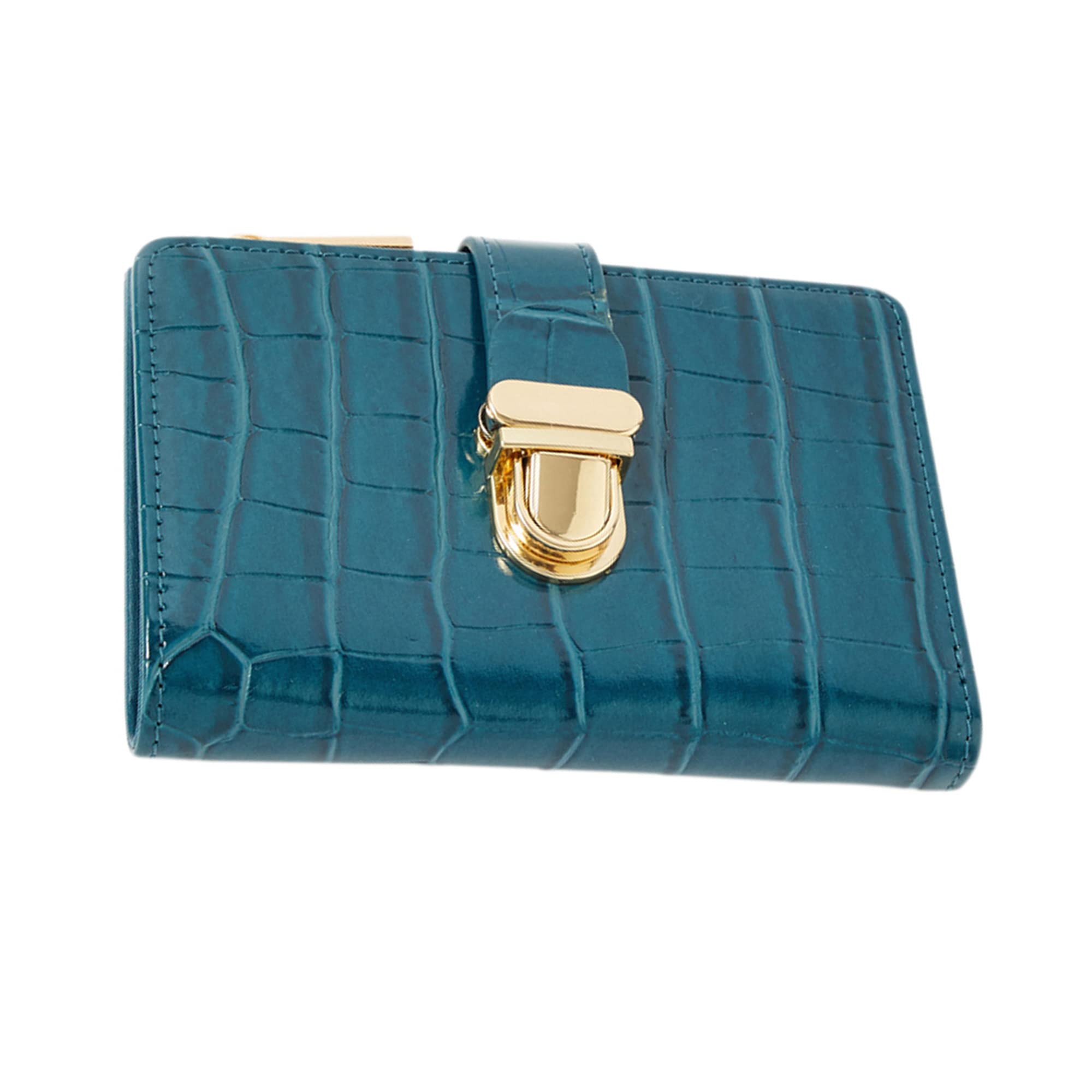 London Women's Croc Pushlock Wallet Purse-image-24