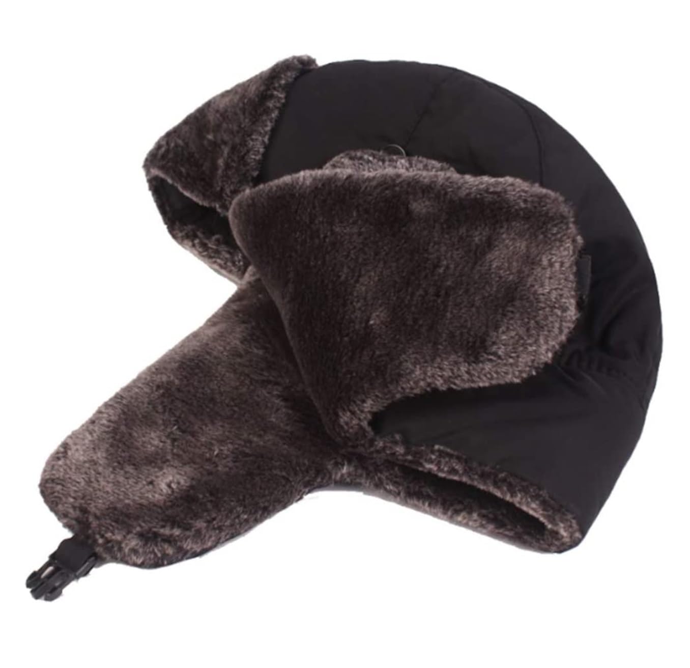 Cappello Inverno Cappelli Invernali Unisex Cappello con Paraorecchie Invernale Fibbia di Regolazione Calda Termico Berretto(Black)