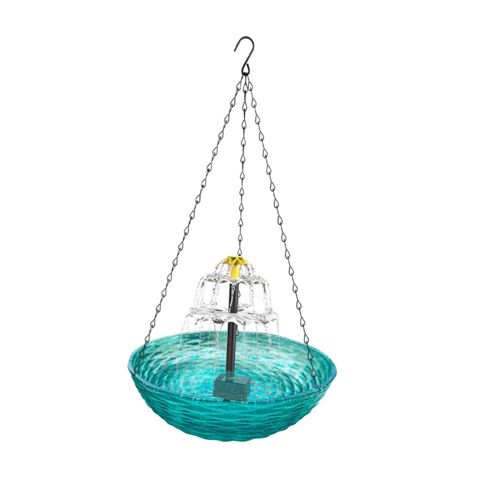 Solar Bird Bath Large Solar Powered for Courtyard Garden Hook Patio Blue | Home & Garden | Yard, Garden & Outdoor Living | Bird & Wildlife Accessories | Birdbaths