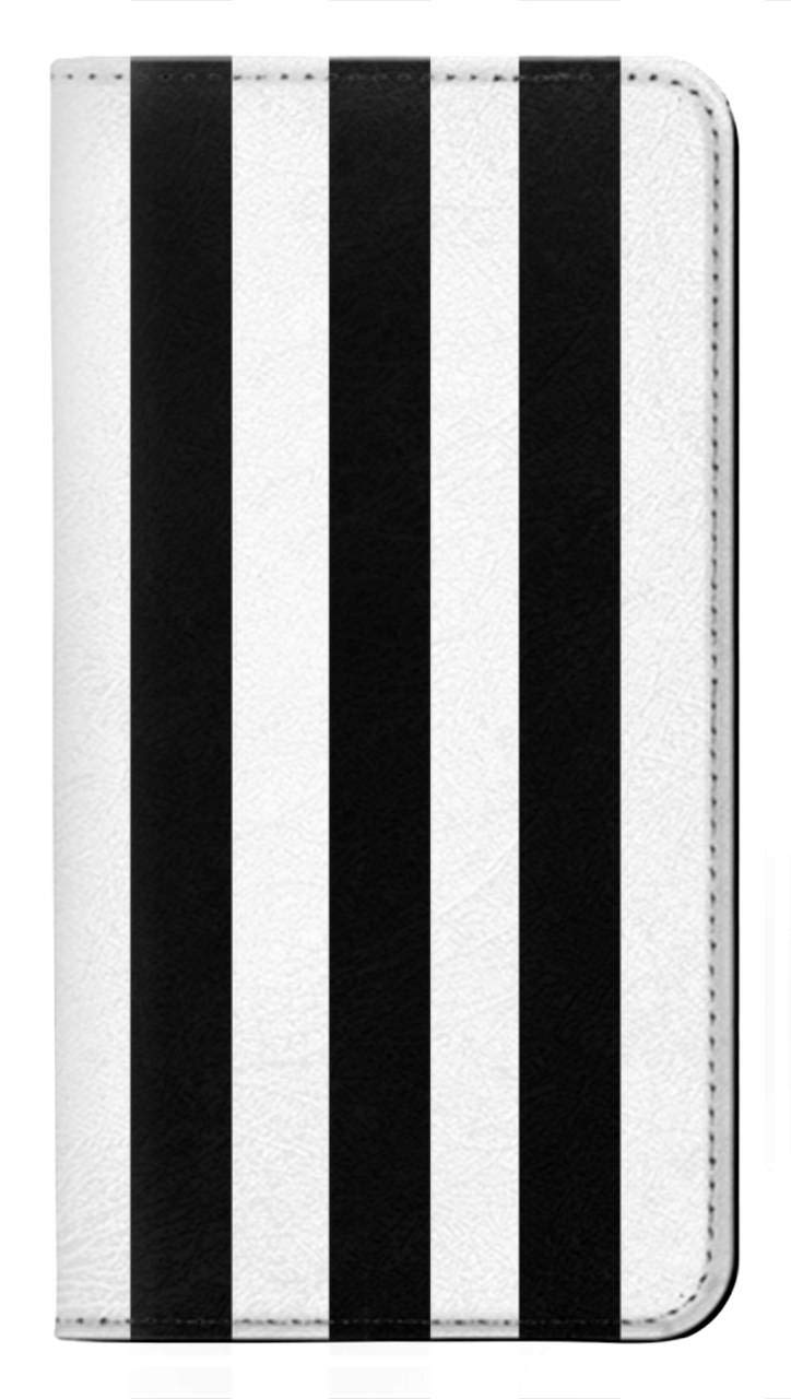 RW2297 Black and White Vertical Stripes PU Leather Flip Case