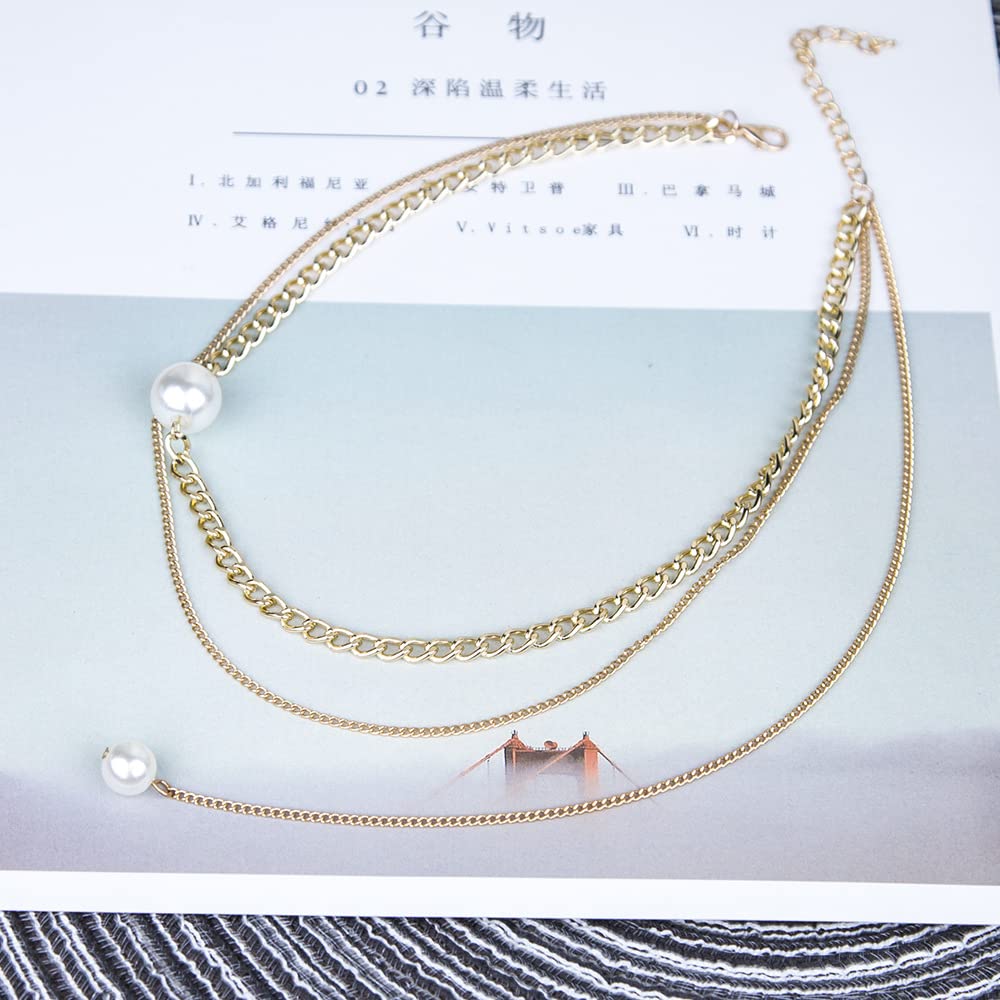 Pearl Plated Multilayered Choker Necklace for Women