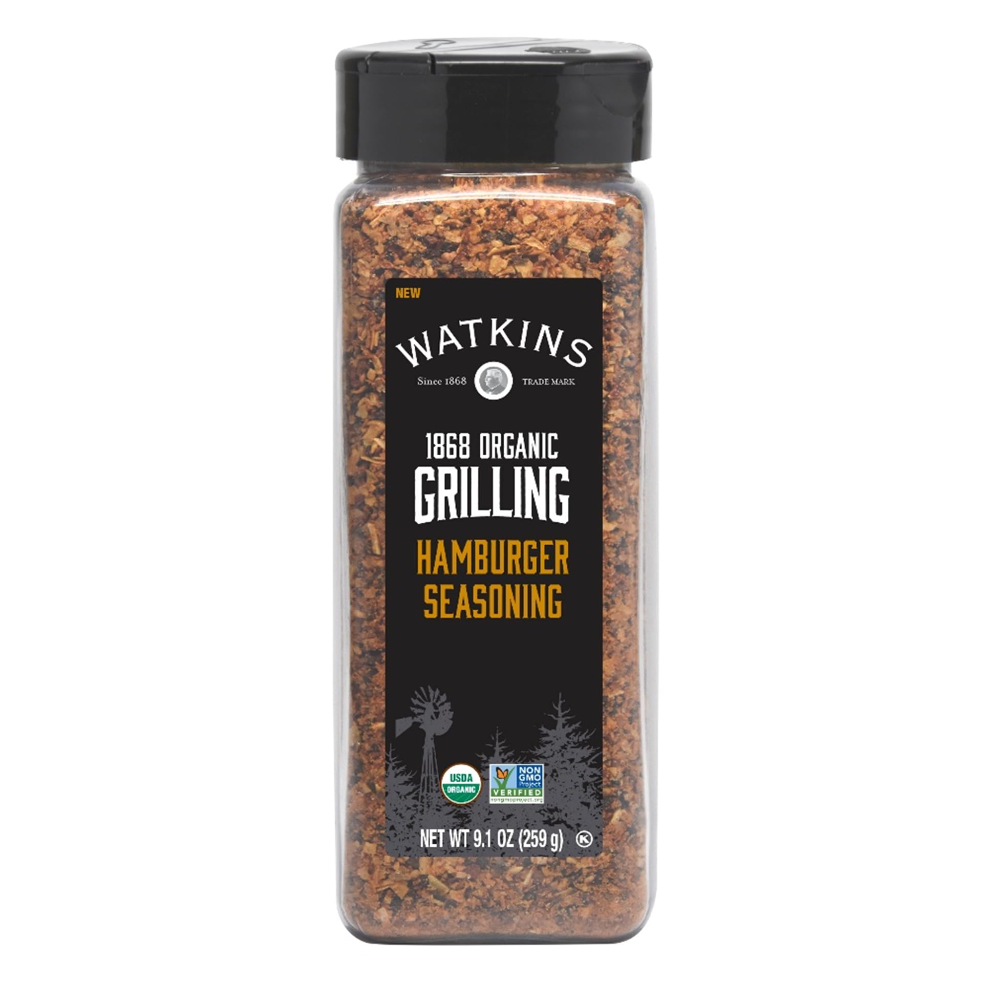 Watkin's Organic Premium Grilling Hamburger Seasoning, 9.1 oz
