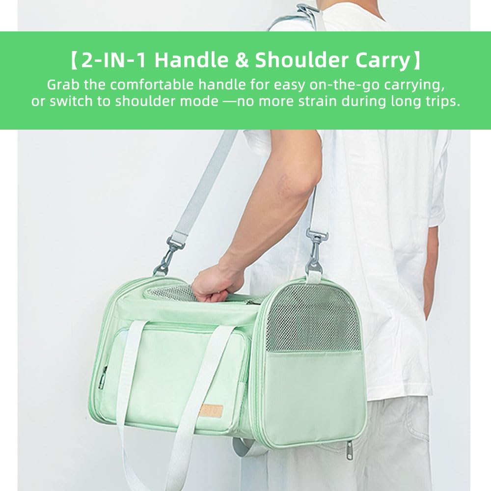 Sac de transport souple pour chien avec 1 sac à déjections canines et 5 tapis hygiéniques, approuvé par les compagnies aériennes pour petits chiens/chats (41,9 x 27,9 x 27,9 cm (L x l x H), idéal pour