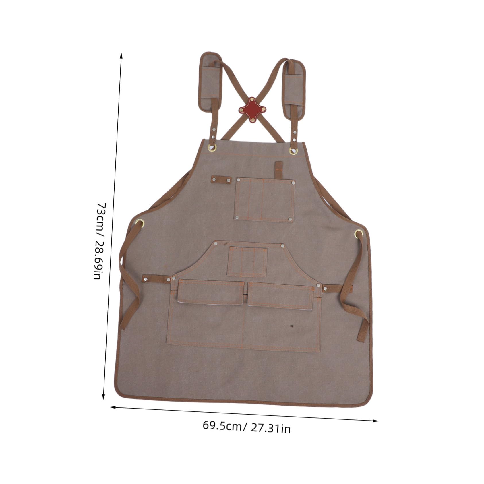 OUNONA Canvas Cross Back Schürze mit Verstellbaren Trägern Multifunktionale Gartenschürze mit Großen Taschen Arbeits Kochschürze für Männer und Frauen für Holzarbeit Garten Küche und