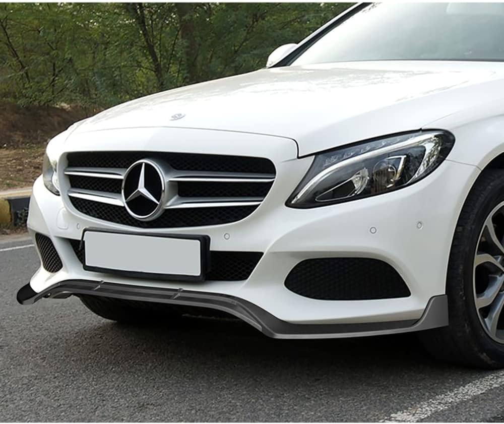 Q1-TECH, Front Bumper Lip fit for Compatible with 2015-2018 Mercedes-Benz W205 C-Class C180 C200 C300 Base Bumper, Front Bumper Lip Spoiler Air Chin Body Kit Splitter ABS, STP-Sty (Matt Black)