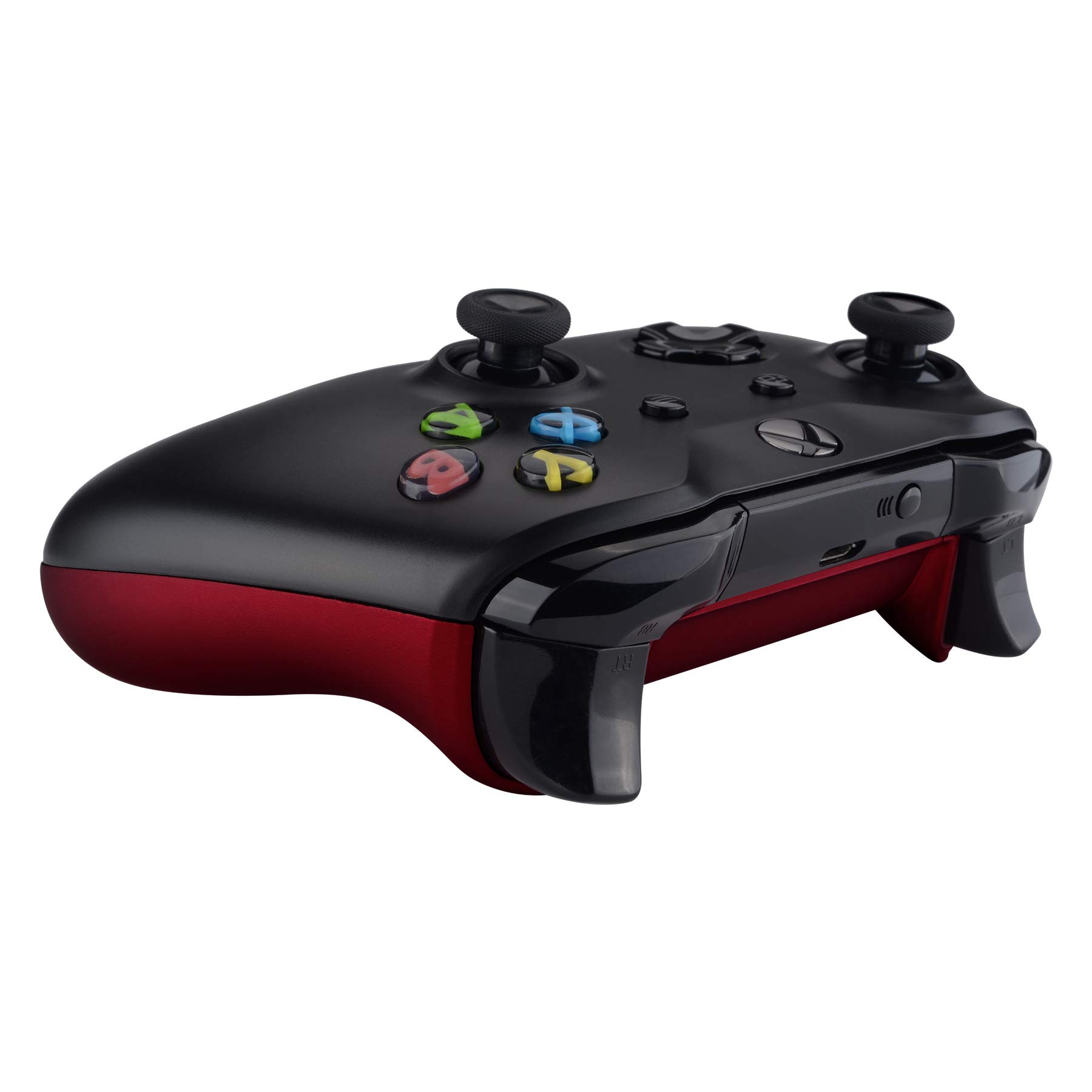 eXtremeRate Coque Arrière Poignée Grip pour Xbox One S/X Manette, Coque de Remplacement Arrière Grips Poignées avec Couvercle de Batterie pour Xbox One S/X Manette Modèle 1708, Rouge Écarlate