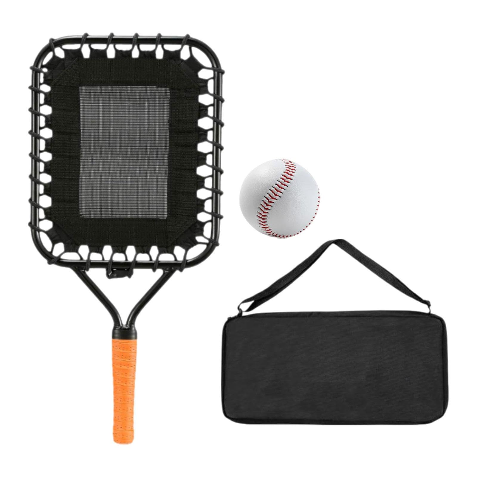 YIJU Baseball Practice Racquet Baseball Essentials Training Equipment Coaches Helper Hitting Grounders for Men Women Hitting Aid, Orange Handle
