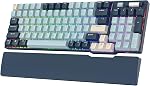 RK ROYAL KLUDGE RK96 RGB Limited Ed, 90% 96 Keys Wireless Triple Mode Bluetooth 5.0/2.4G/USB-C Hot Swappable Mechanical Keyboard w/Software Support & Massive Battery, RK Yellow Switch, Forest Blue