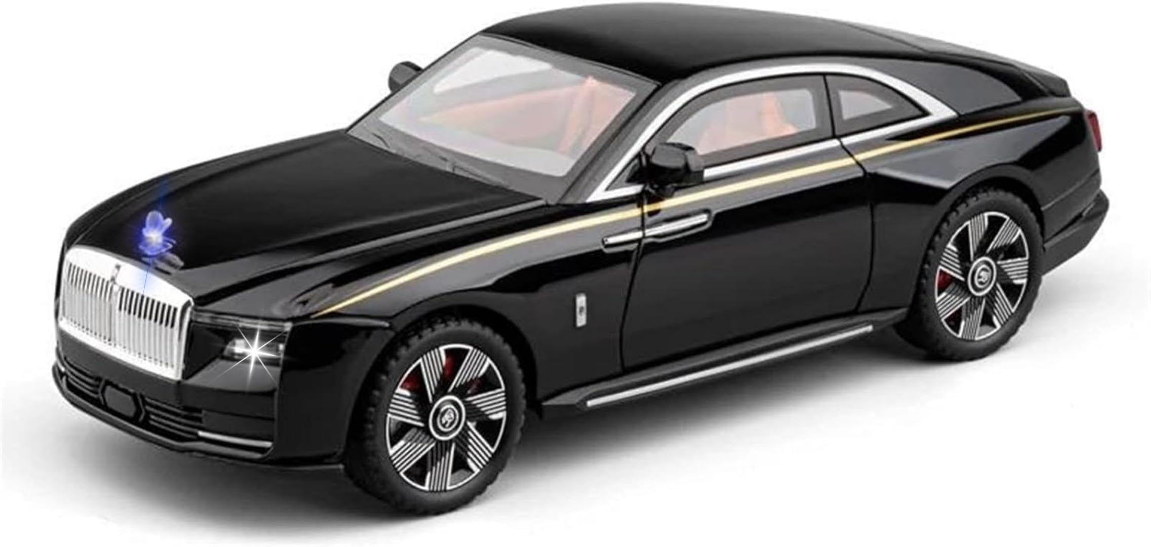 Minniq STORE 1:24 Rolls-Royce Spectre Diecast Metal Pull Back Car with 6 Openable Doors with Sound and Light Toy Decoration car Best Gift Toys for Kids (1.24 Rolls Royce Spectre - Multicolor)