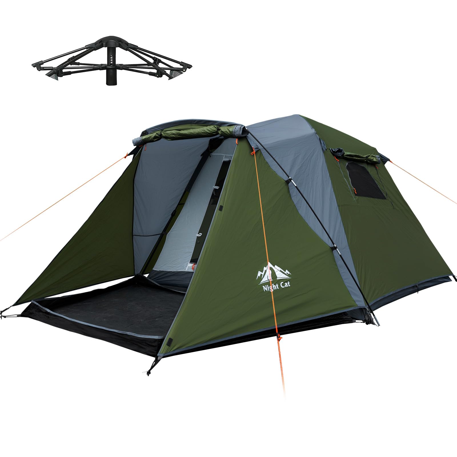 Cabin Tent with Vestibule: 3 Persons Pop Up Camping Tent Double Layers Easy Quick Setup Waterproof
