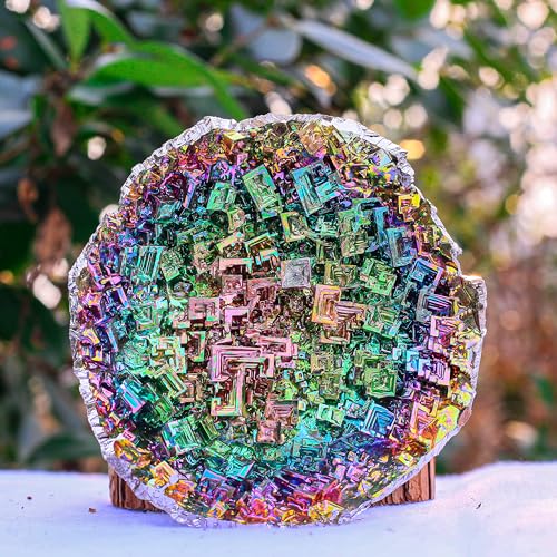 Image of Bismuth Crystal Geode Cluster - 4.25 Inch, 280-320g (9.9-11.3 oz) Iridescent Rainbow Metal Art Specimen - Healing Stone, Home Decoration, Educational & Collector's Display