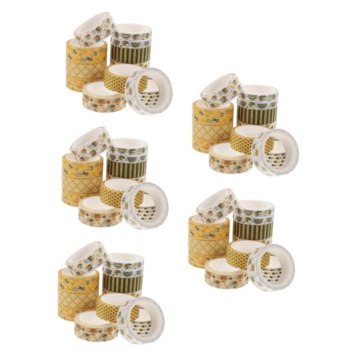 HOMSFOU 5 Sätze Washi Tape Set Mit Bienenmotiven Dekoratives Scrapbooking Tape Für Diy Projekte Geschenkverpackungen Und Bastelarbeiten Für Handbücher Und Tagebücher 12 Rollen * 5