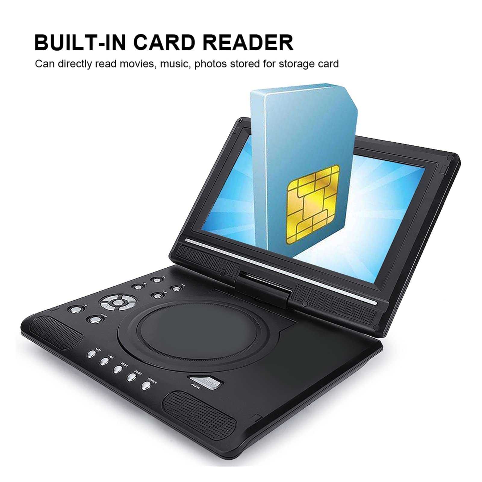 9.8 Pulgadas Portable Mobile 108 0p DVD Jugador Multimedia Digital DVD Sistema de Teatro de Audio de Alta definición de Jugador de Alta definición,Compatible con La MayoríA De Dispositivos