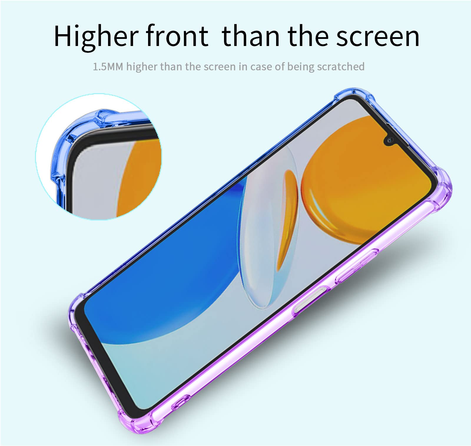 Cover Per Honor X7, Custodia In TPU Trasparente Con Effetto Gradiente Nero E Oro, Morbida E Ultra Sottile Con Angoli Rinforzati - 2