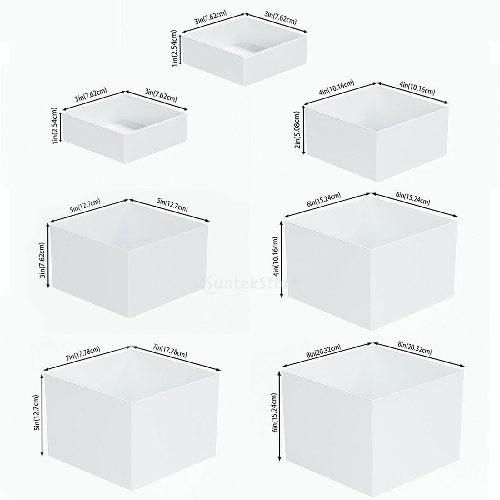 perfk Support de Buffet pour aliments, 7 pièces, présentoir permettant de gagner de l'espace, présentoir acrylique, support de nidification pour