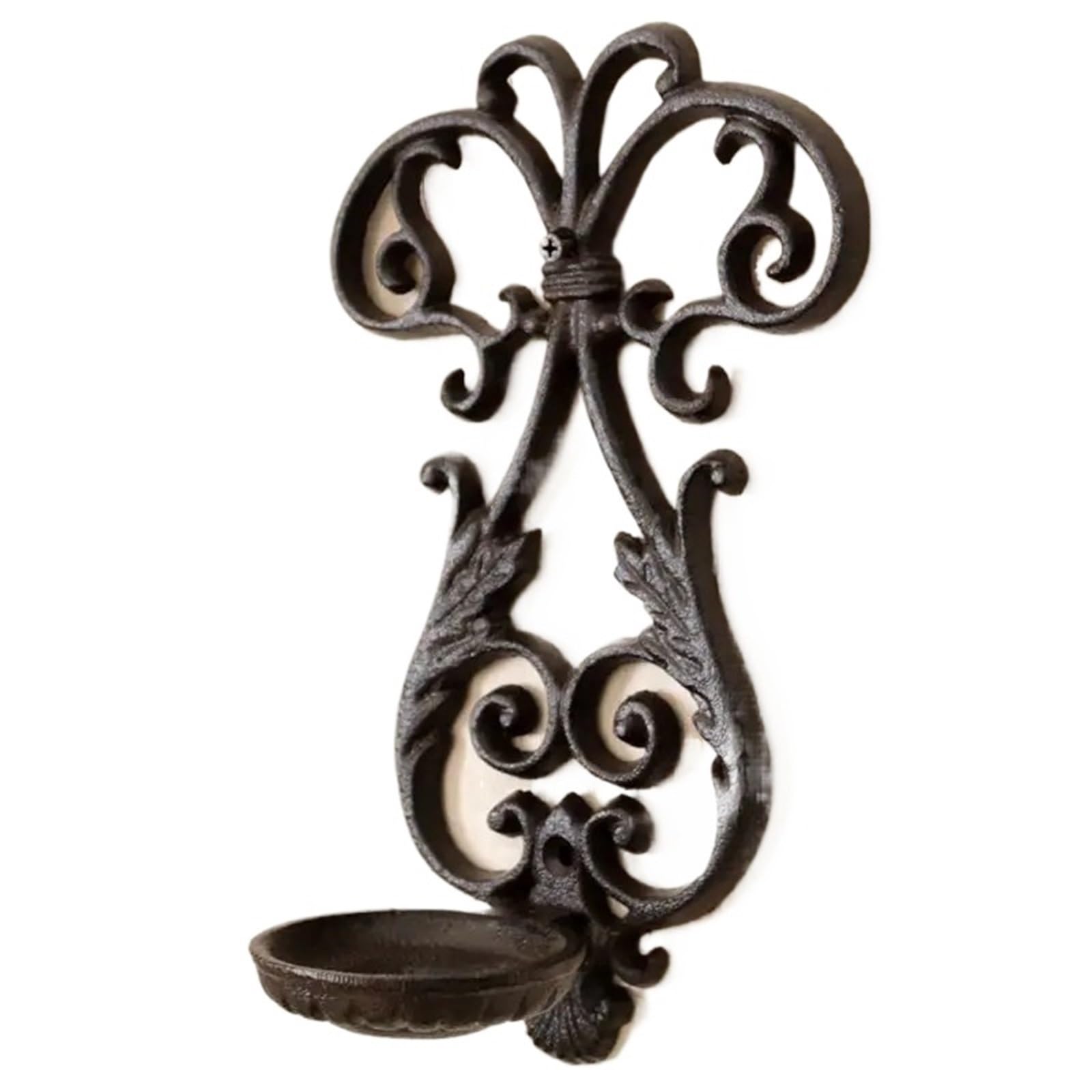 Romantic Candlestick Vintage Home Decoration Candle Holder Iron Emblem Cast Hollow Wall Mounted For Living Rooms And Bedrooms