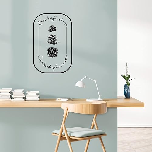 Miniatura 2 de Aurabeam Vinyl Wall Art Decal - Be A Bright Red Rose Come Bursting The Concrete - 22" x 14" - Inspirational Positive Self Esteem Quote Sticker for