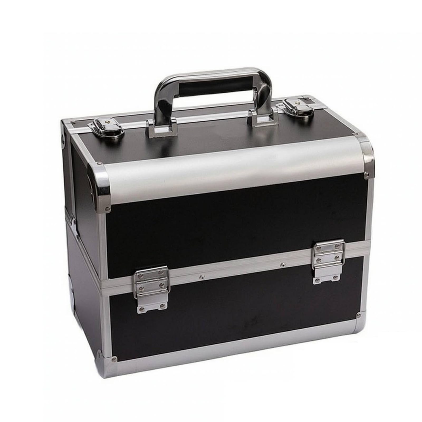 Valigetta Trucco Professionale Valigia Cosmetica Organizer Beauty Box Porta Trucchi con Maniglia Robusta E Struttura Rettangolare Interno Imbottito Nero Adatta per Truccatori Viaggi, style to 8