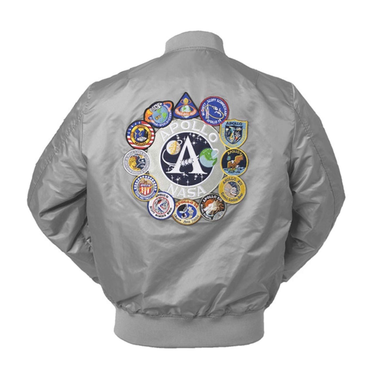CORIRESHAMens Apollo Space Embroidered Patches Slim Fit Bomber Jackets Windbreaker