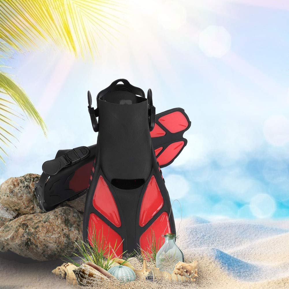Regulowane płetwy do nurkowania dla dorosłych MechKit Wygodne płetwy do pływania i snorkelingu Sprzęt asystenta (Czerwony)