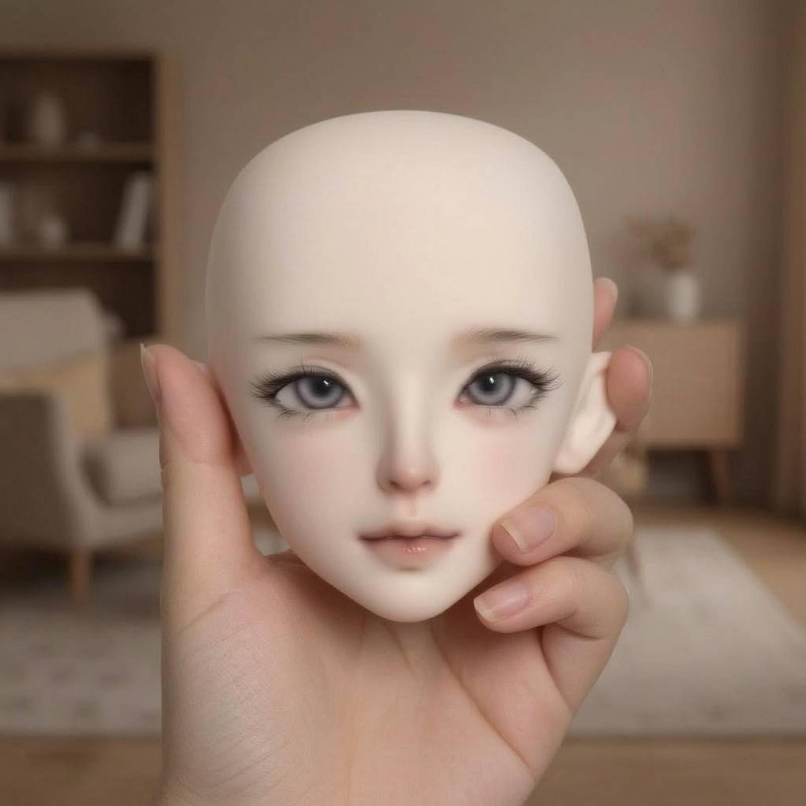Bjd Puppe Figur Modell Sammlerfigur Ball Gelenk Puppe Spielzeugfigur Resin Material Ausdrucksstark Gelenkig für Vitrine, V-weiß, Einzelkopf D-Gesichtsbemalung
