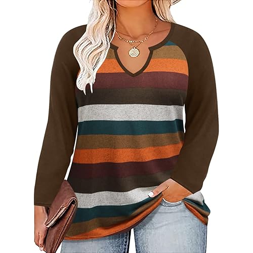 RITERA Plus Size Tops for Women Long Sleeve T-Shirt Cowl Neck Casual Blouses Fall Winter Tunics