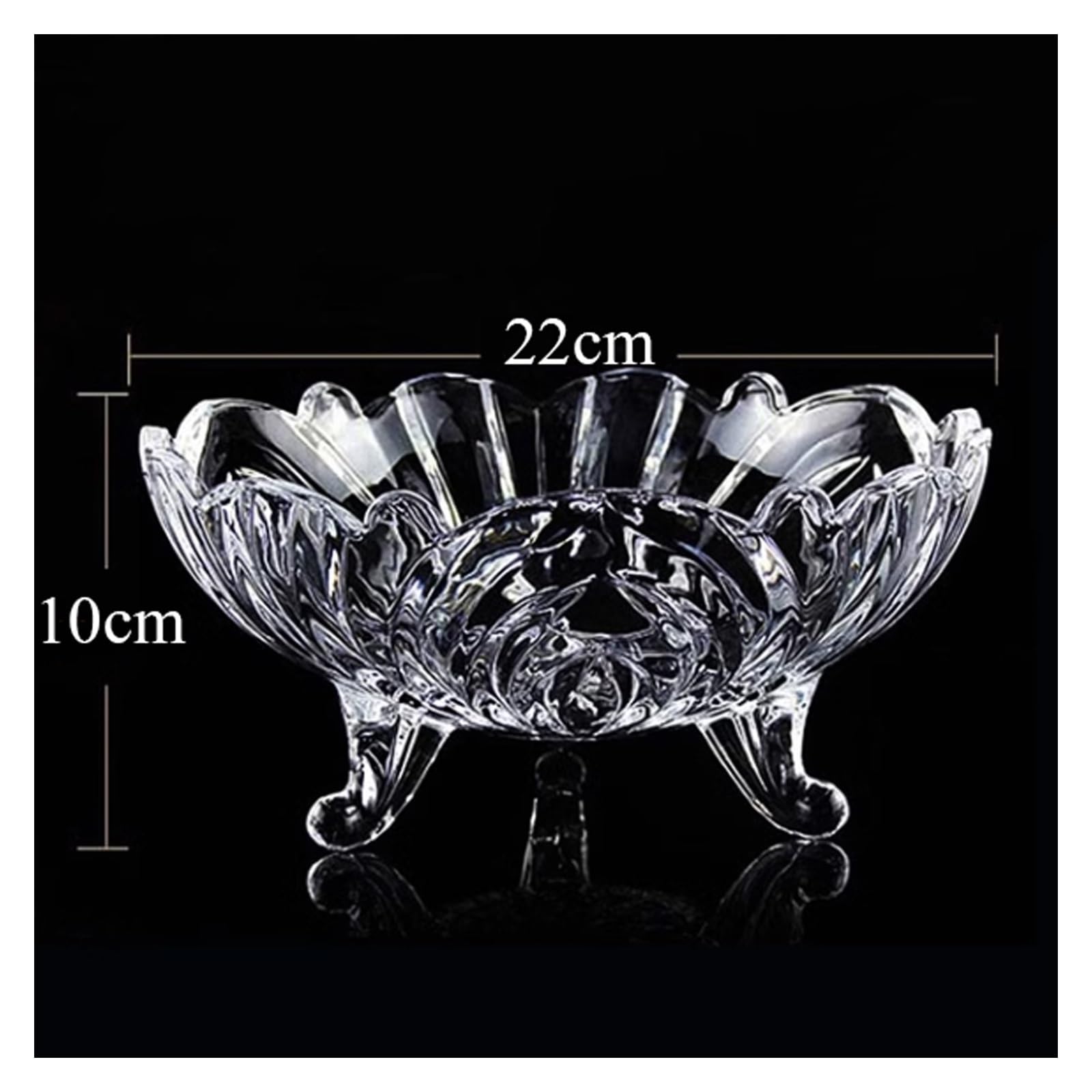 Plat de fruits 2 pièces style domestique moderne salon table basse assiette à collation créative en verre de couchage fruits sur pulvérisation transparente grande