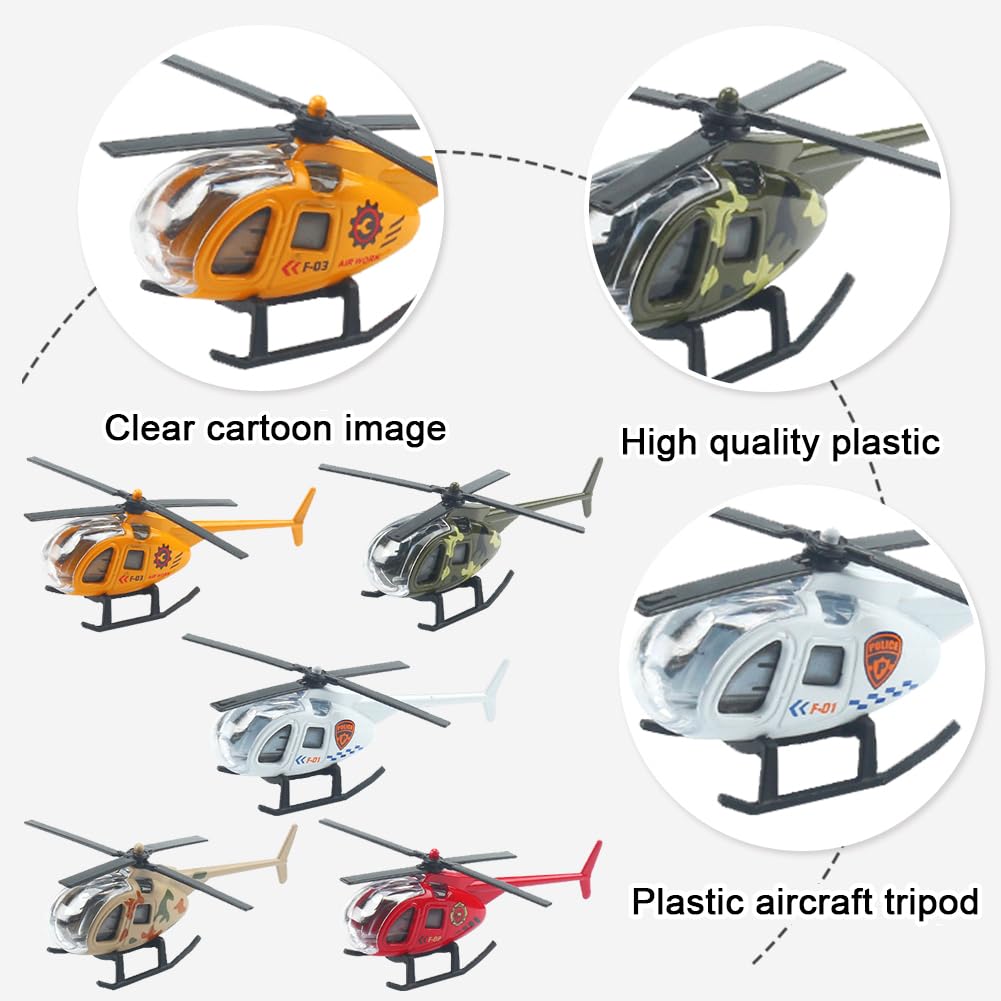 APZRYFF Childrens Helicopter Toy, Helicopter Toy 5 Pack, Boys Plane Playset, Kids Play Helicopters Vehicles, Gifts for Toddler Kids 2-8 Years Old - Image 3