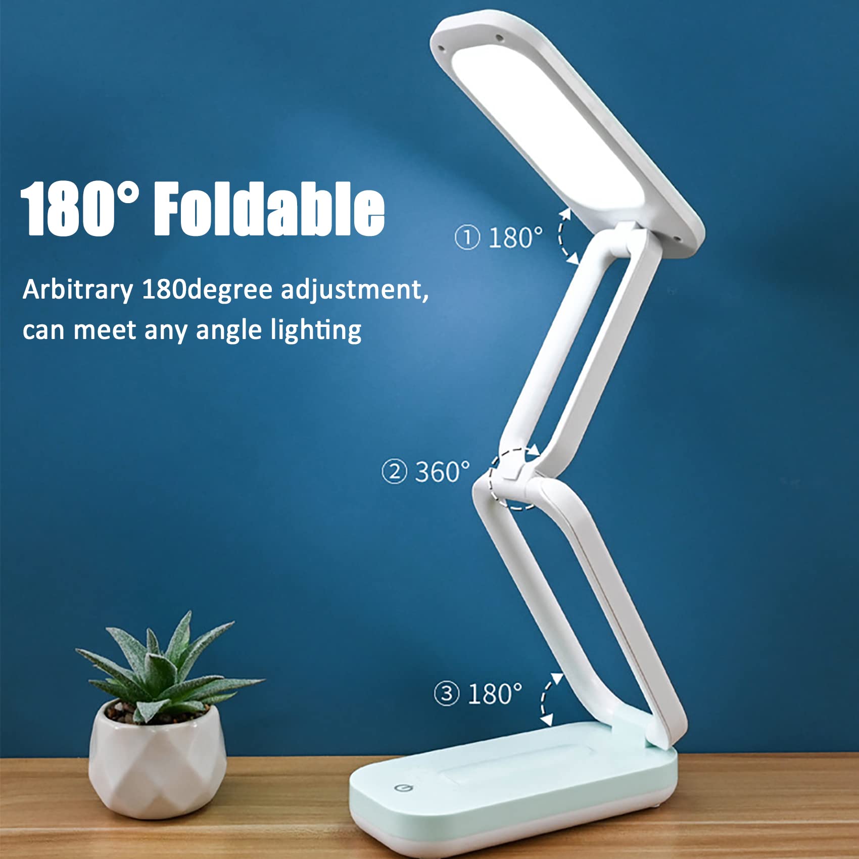 Lampara LED Escritorio Solar Portátil Plegable Lampara LED Recargable USB Lámpara de Mesa Solar Luz de Lectura Lámparas de Lectura de Noche para Trabajar, Estudiar (Rosado)