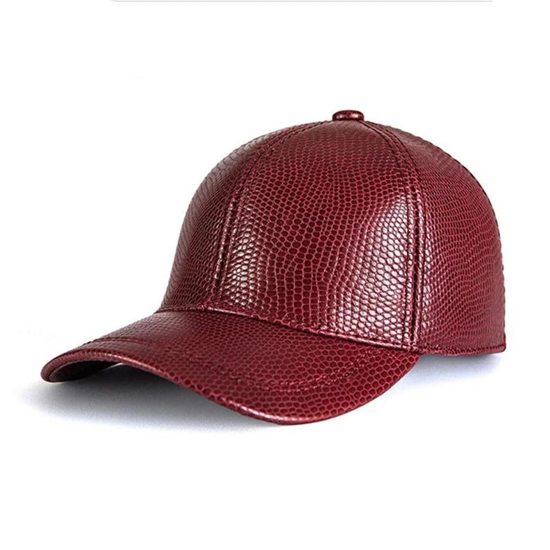 Gorra de béisbol de piel auténtica para hombre y mujer, gorra ajustable de piel de vaca
